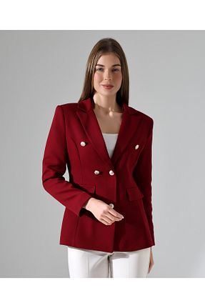 کت بلیزر زرشکی زنانه مخلوط پلی استر Female Clothing - کد 888651475