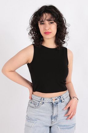 تیشرت مشکی زنانه اسلیم فیت BUSEM - کد 825849482