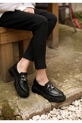 کفش لوفر مشکی زنانه چرم مصنوعی BERASHOES - کد 889145670