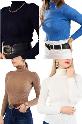 پلیور رنگی زنانه ساده NİSUM MODA - کد 888689058