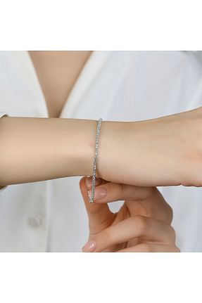 دستبند نقره سفید زنانه 925 عیار DARAMA KUYUMCULUK - کد 888700788