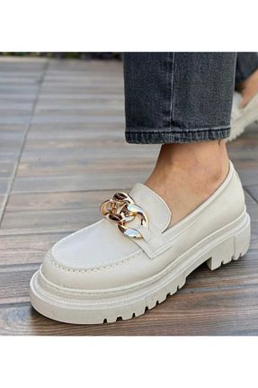 کفش لوفر بژ زنانه چرم مصنوعی BERASHOES - کد 889141611