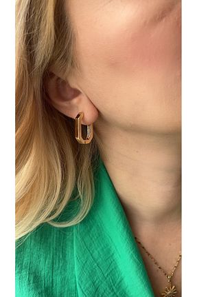 گوشواره جواهر صورتی روکش طلا FASHİON JEWELRY - کد 888702186