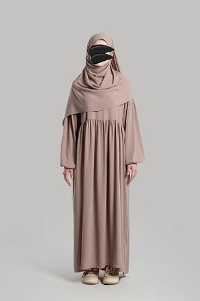 لباس حجاب طوسی زنانه رگولار Lemaye - کد 889360293