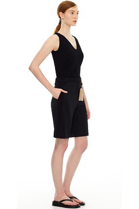 شلوارک و برمودا مشکی زنانه رگولار QUO - کد 660206855