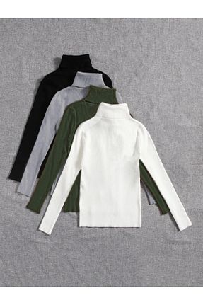 پلیور خاکی زنانه ساده Buteks - کد 888721710
