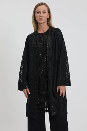 ست بالاتنه و پائین تنه حجاب مشکی زنانه اورسایز MELIDIA - کد 889106664