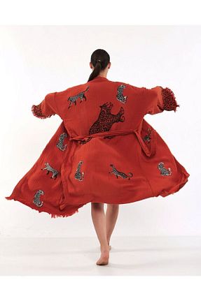 کیمونو و کافتان نارنجی زنانه %100 پنبه Befera Design - کد 819572360