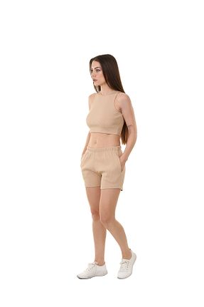 ست بالاتنه و پائین تنه بژ زنانه بافت MODA - کد 888735821