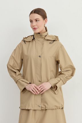 ترنچکت قهوه ای زنانه مخلوط پلی استر Fatma Atasoy - کد 822374458