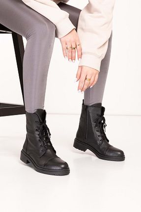 بوت / نیم بوت مشکی زنانه چرم خالص Gondol - کد 888742207