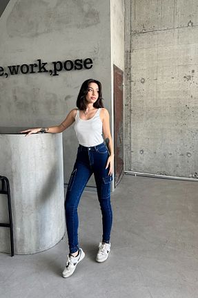 شلوار جین آبی زنانه پاچه کش دار XRAY JEANS - کد 858953756
