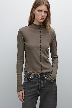 تیشرت نارنجی زنانه رگولار Massimo Dutti - کد 888785887