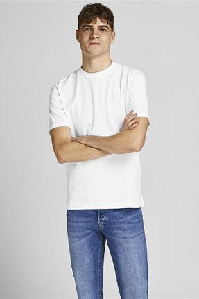 تیشرت سفید مردانه یقه دوچرخه Jack & Jones - کد 238969229