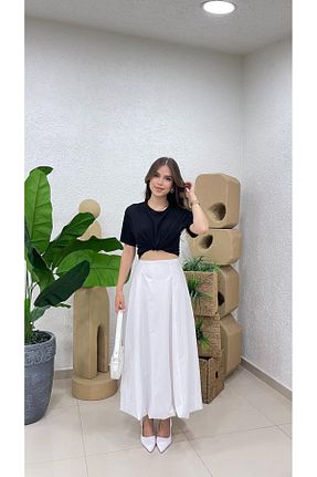 دامن سفید زنانه مخلوط پلی استر MODA - کد 888820578