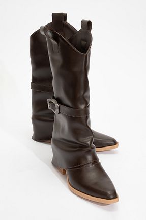 چکمه قهوه ای زنانه چرم مصنوعی luvishoes - کد 888815540