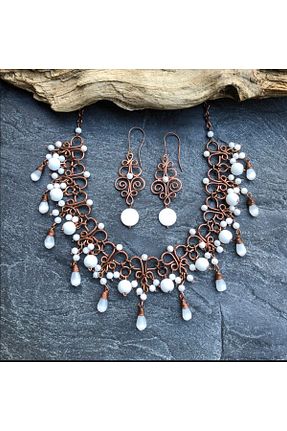 گوشواره جواهر صورتی سنگ طبیعی MODA - کد 890445191