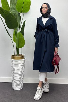 کلاه و ابایا سرمه ای زنانه پنبه ای Tesettür Diyarı - کد 888826338