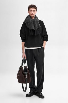 پلیور مشکی مردانه ساده Massimo Dutti - کد 888828778