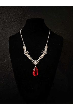 گردنبند جواهر قرمز زنانه استیل ضد زنگ Batnests - کد 888825076