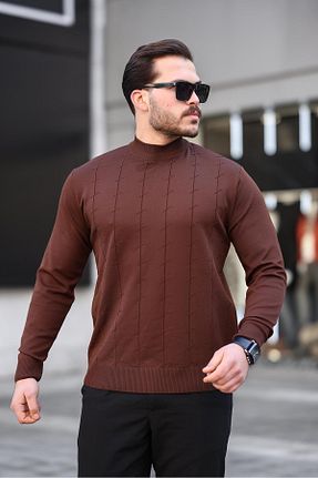 پلیور قهوه ای زنانه ساده Miron - کد 858158479