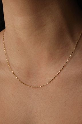 گردنبند استیل ( فولاد ) طلائی زنانه استیل ضد زنگ ESBAFLOR - کد 888822400