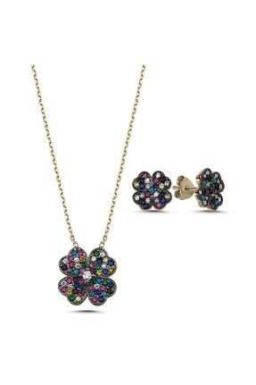 ست نقره طلائی زنانه زیرکن Inure Jewelry - کد 888847414