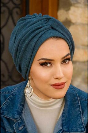 کلاه شنای حجاب آبی زنانه Aişe Tesettür - کد 837443216