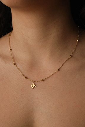گردنبند استیل ( فولاد ) طلائی زنانه استیل ضد زنگ ESBAFLOR - کد 888874635