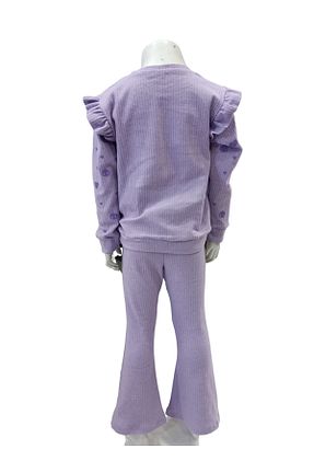 ست بالاتنه و پائین تنه بنفش بچه گانه بافت MODA - کد 888177621