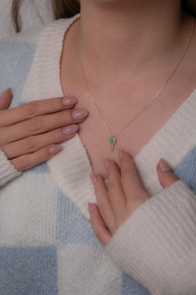 گردنبند طلا طلائی زنانه 14 عیار Kolyecik - کد 888875593
