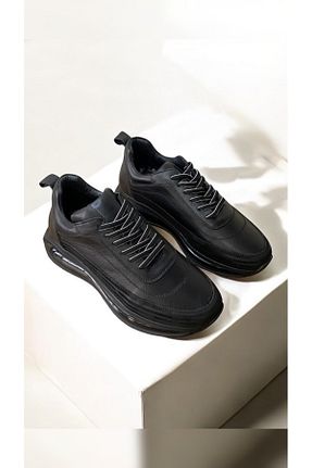 کفش اسنیکر مشکی مردانه چرم اصل shop - کد 885587499
