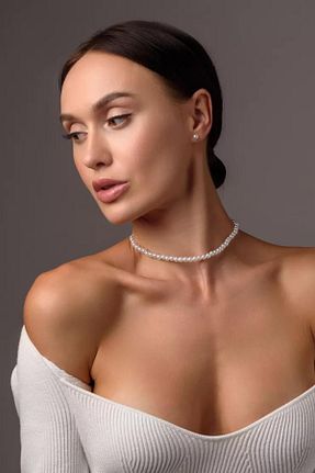 گردنبند جواهر سفید زنانه مروارید New Obsessions - کد 889676631