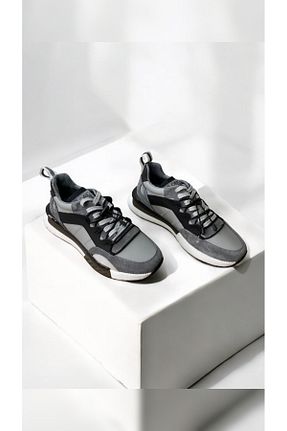 کفش اسنیکر طوسی مردانه چرم اصل shop - کد 885524411