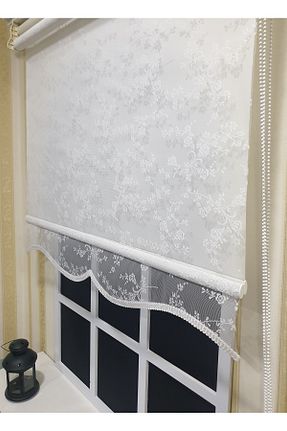 پرده کشوئی سفید کلاسیک Stor StorBurada - کد 41002582