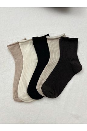 جوراب قهوه ای زنانه پنبه ای FUBA Aksesuar - کد 886518462