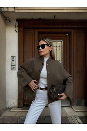 کت خاکی زنانه MODA - کد 888714529