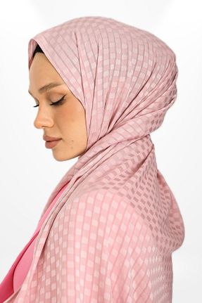 شال صورتی زنانه کرپ hijabchi - کد 888921291