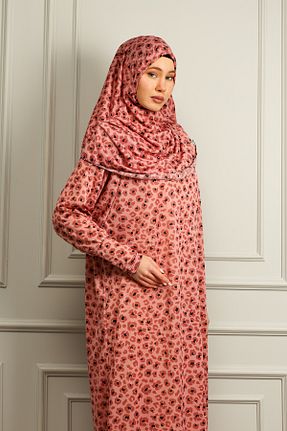 لباس حجاب صورتی زنانه Relaxed Kutay Collection - کد 888908827