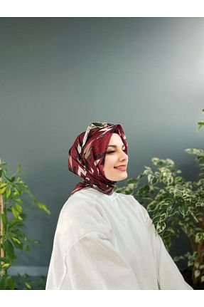 روسری زرشکی پنبه پلی استر Onur - کد 888935812