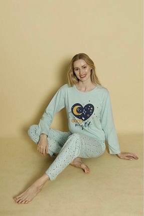 ست لباس راحتی سبز زنانه پنبه ای Mae - کد 888939191