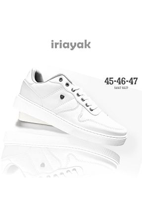کفش اسنیکر سفید مردانه بند دار İriayak - کد 887574223