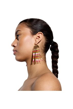 گوشواره جواهر رنگی منجق Parfois - کد 889703716