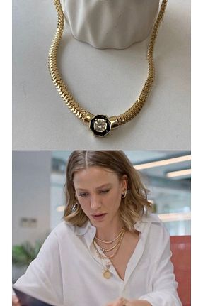 گردنبند استیل ( فولاد ) طلائی استیل (فولاد) NKIE JEWELS - کد 888946449