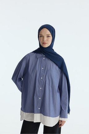 شال سرمه ای زنانه پنبه پلی استر MİRSOY SCARF - کد 888974473