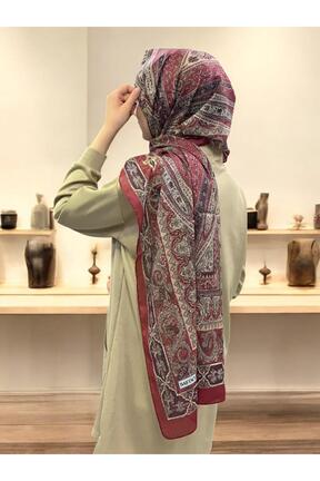 شال زرشکی زنانه پنبه ای Baştacı - کد 865511346