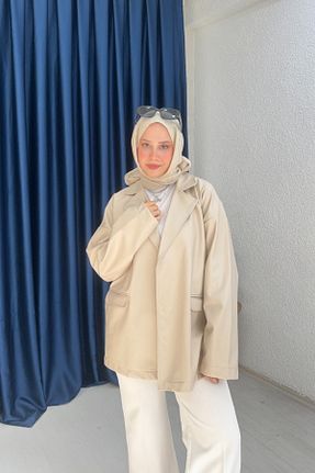 کت بژ زنانه اورسایز lurex moda - کد 888864212