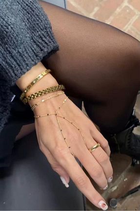 دستبند استیل (فولاد) طلائی استیل (فولاد) NKIE JEWELS - کد 889083350
