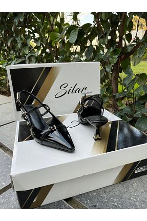 کفش مجلسی مشکی زنانه پاشنه نازک SİLAR - کد 889083994