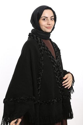 پانچو مشکی زنانه اکریلیک Genel Markalar - کد 856452294